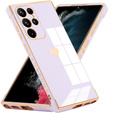 Чехол для Samsung Galaxy S23 Ultra, Electro heart, фиолетовый + полное клеевое керамическое стекло
