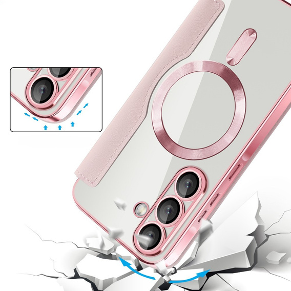 Откидной чехол для Samsung Galaxy A36, RFID Wallet MagSafe CamShield, розовый