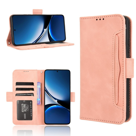 Откидной чехол для Xiaomi Poco X7 Pro 5G, Card Slot, розовый