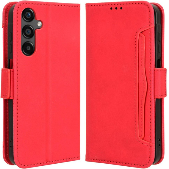 Футляр з клапаном для Samsung Galaxy M55 5G, Card Slot, червоний