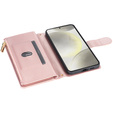 Чохол-сумка для Samsung Galaxy A56 5G, Rhombus Crossbody Leather, рожевий rose gold