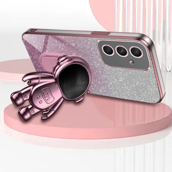 Чехол для Samsung Galaxy A55 5G, Glitter Astronaut, розовый