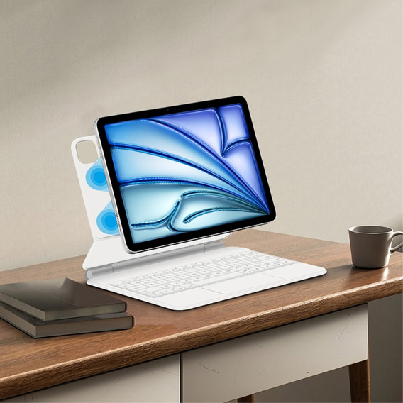 Чехол-клавиатура для iPad Air 11" 2024, Magnetic Keyboard Touchpad, белый
