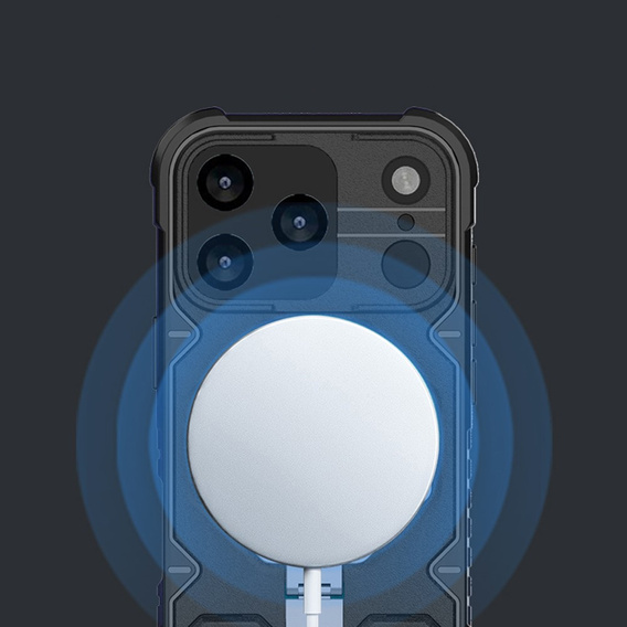 Чехол для iPhone 17 Pro, для MagSafe, бронированный с подставкой, черный