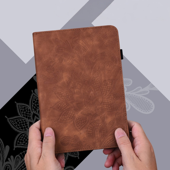 Чохол-накладка для Lenovo Tab M9, flower, коричневий