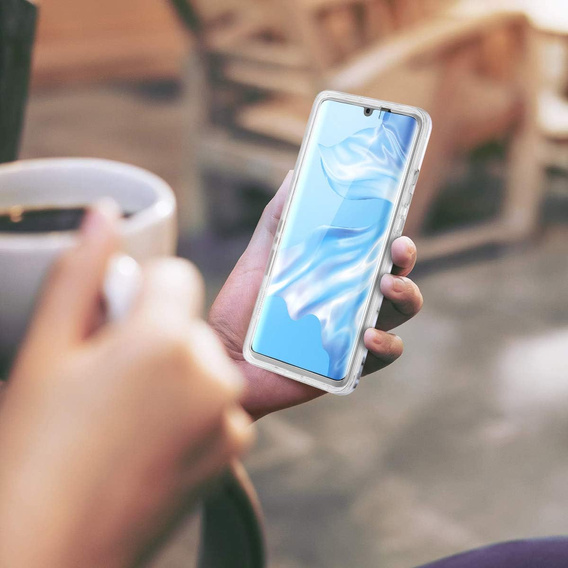 Чехол до Huawei P30 Pro, Suritch Full Body Marble, белый
