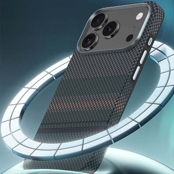Чехол BENKS Kevlar для Samsung Galaxy S25 Ultra, для MagSafe, Carbon Fiber, чёрный