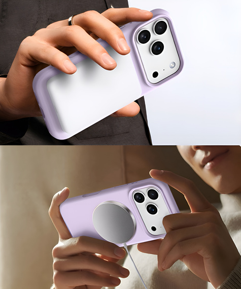 Силиконовый чехол для iPhone 17 Pro, для MagSafe, противоударный, фиолетовый