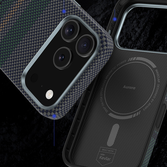 Чехол BENKS Kevlar для Samsung Galaxy S25 Ultra, для MagSafe, Carbon Fiber, чёрный