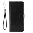 Откидной чехол для Xiaomi Redmi Note 14 4G, Crazy Horse Wallet, чёрный