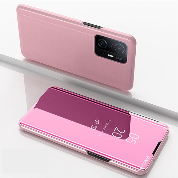 Чехол до Xiaomi 11T / 11T Pro, Clear View, розовый rose gold