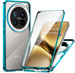 Чехол для Vivo X200 Pro 5G, Magnetic Dual Glass, синий