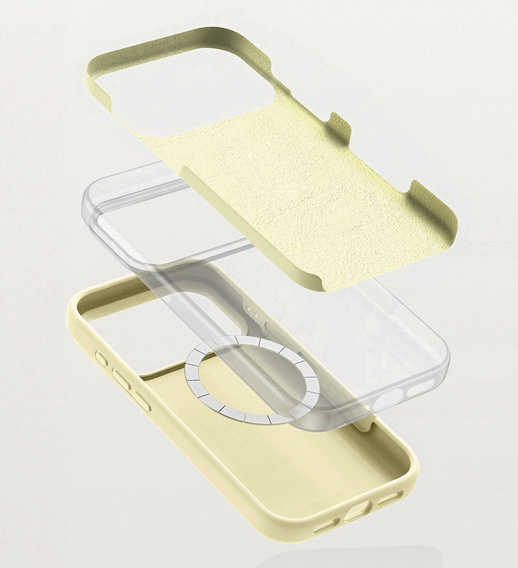 Силиконовый чехол для iPhone 17 Pro, для MagSafe, противоударный, желтый