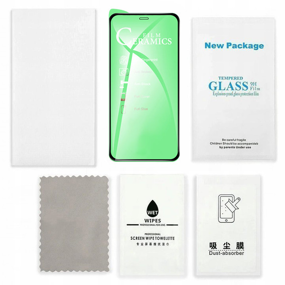 Гібридне скло Full Glue Ceramic до iPhone 12 / 12 Pro, Black