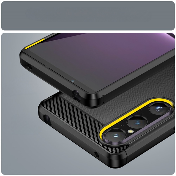 Чехол до Sony Xperia 1 V, Carbon, чёрный
