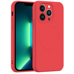 Чехол Silicone до iPhone 12 Pro Max, MagSafe, Red