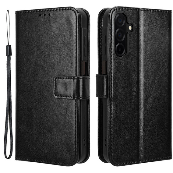 Футляр з клапаном для Samsung Galaxy A26, Crazy Horse Wallet, чорний
