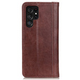 Чехол до Samsung Galaxy S24 Ultra, Wallet Litchi Leather, коричневый