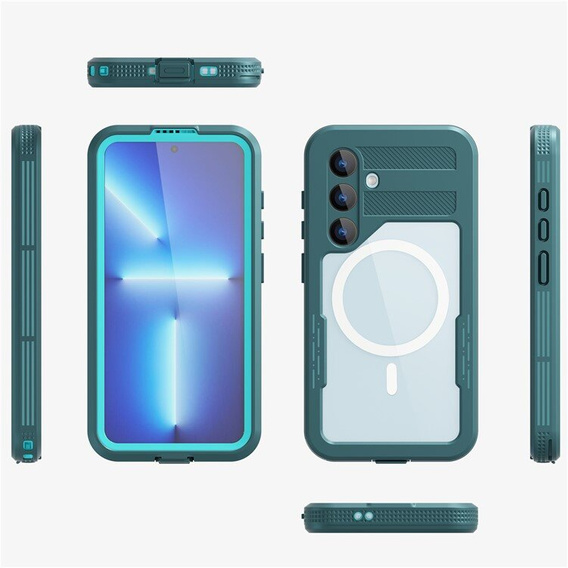 Водонепроницаемый чехол для Samsung Galaxy S24, Redpepper, для MagSafe, синий