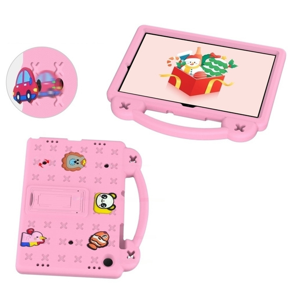 Дитячий чохол для планшета Samsung Galaxy Tab A9+, Cute Patterns, з підставкою, рожевий