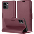 Чохол для Oppo Reno 13F / Oppo Reno 13FS, ERBORD Glossy Litchi, гаманець з клапаном, червоний