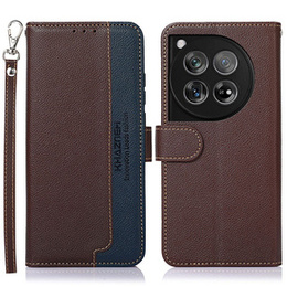 чехол-крышка для OnePlus 12 5G, KHAZNEH RFID, коричневый / синий