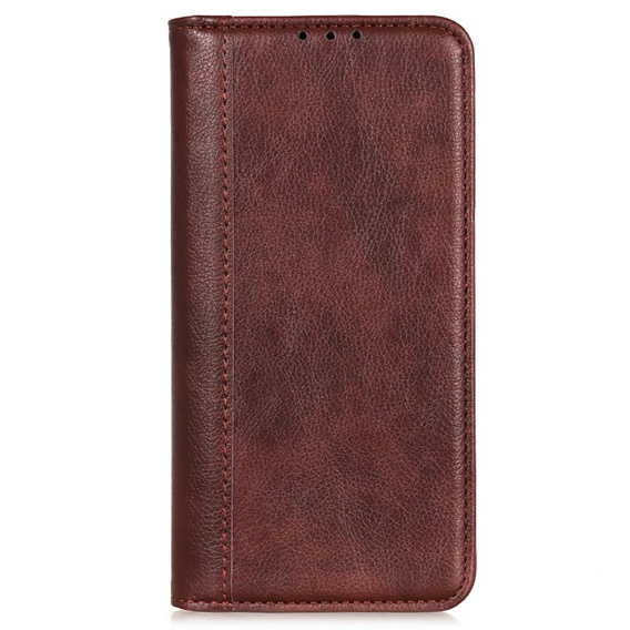 Чехол до Samsung Galaxy S24 Ultra, Wallet Litchi Leather, коричневый