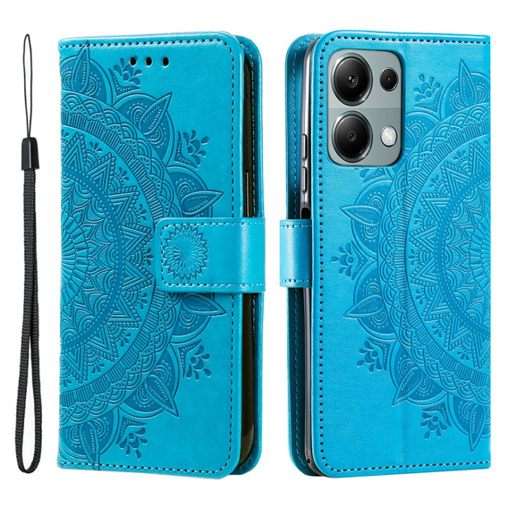 Откидной чехол для Xiaomi Redmi Note 13 Pro 4G / Xiaomi Redmi Note 14S / Xiaomi Poco M6 Pro 4G, Mandala, синий