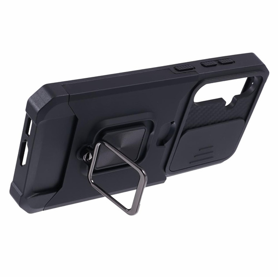 Броньований чохол для Samsung Galaxy S23 FE, Camera Slide Card Slot, чорний + скло 9H