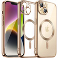 Чехол для iPhone 14, Electro MagSafe, золотой + стекло для экрана