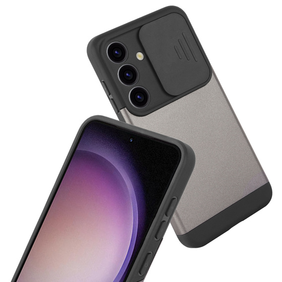 Чoхол до Samsung Galaxy S24, ERBORD CamProtect Slide Camera, сірий gunmetal