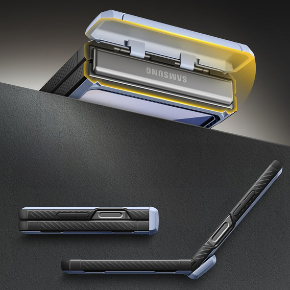 Чехол Tongate MECH с MagSafe для Samsung Galaxy Z Flip7 FE / Z Flip6, синий