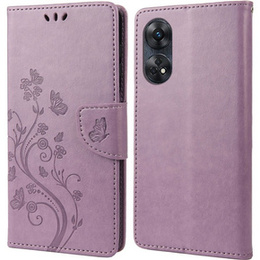 Чохол-книжка для Oppo Reno8 T 4G, Mandala Flower, фіолетовий