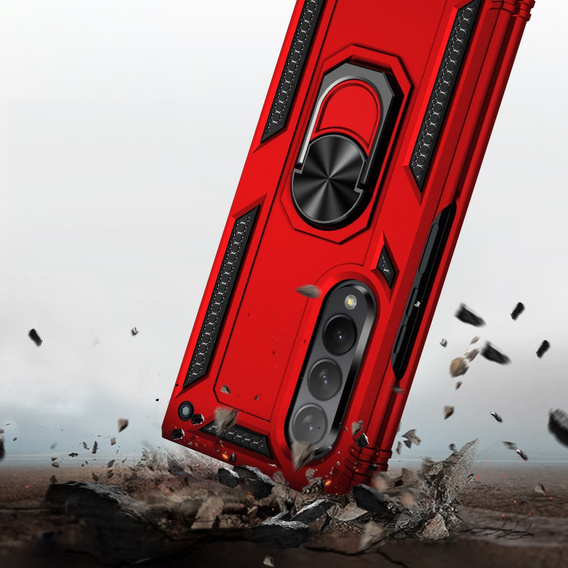 Бронированный Чехол до Samsung Galaxy Z Fold3 5G, Nox Case Ring, красный