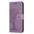 Откидной чехол для Motorola Moto E22 / E22i, Wallet, tree i sowy, фиолетовый