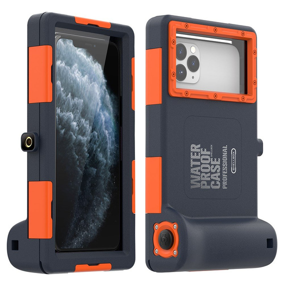 SHELLBOX I Uniwersalne Etui Wodoodporne na telefon, Black/Orange