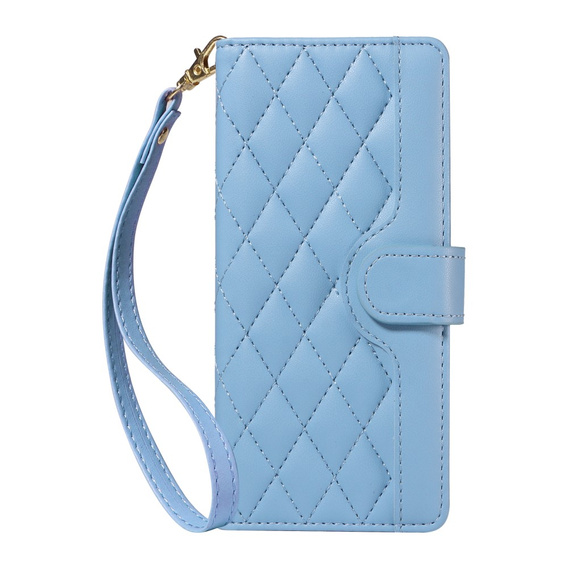 чехол-крышка для Xiaomi Redmi Note 14 Pro 5G / Xiaomi Redmi Note 14 Pro+ 5G / Xiaomi Poco X7 5G, Rhombus Crossbody Leather, синий