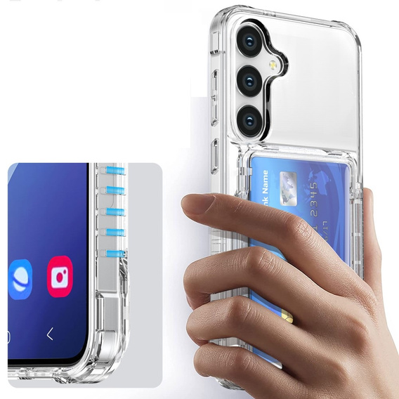 Чехол для Samsung Galaxy S24+ Plus, Card Holder, прозрачный