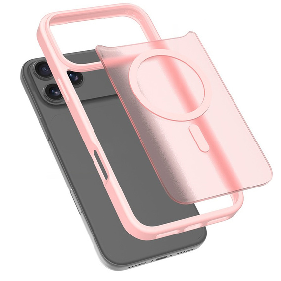 Матовий чохол для iPhone 17 Pro, для MagSafe, напівпрозорий рожевий