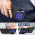Чехол до Samsung Galaxy S23, Camera Slide Ring, черный / синий