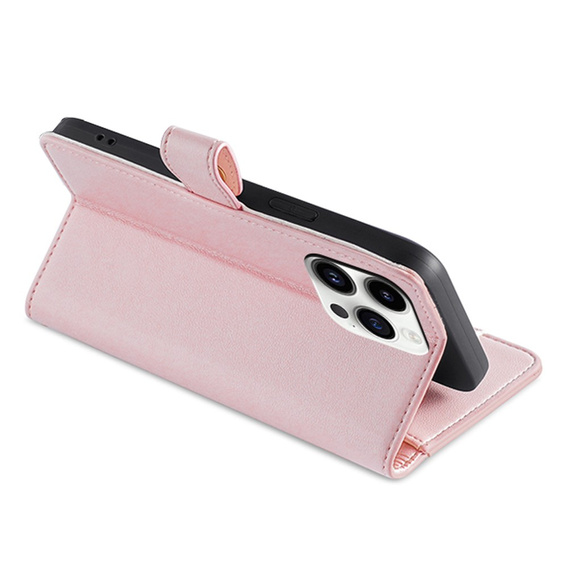 Откидной чехол для iPhone 14 Pro Max, Wallet Zipper Pocket, розовый