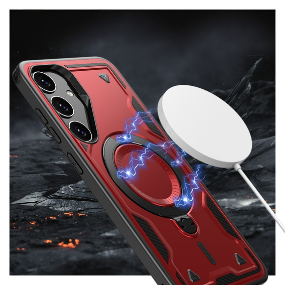 Чехол для Samsung Galaxy S24 FE, Military MagSafe, красный