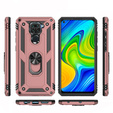 Бронированный Чехол до Xiaomi Redmi Note 9, Nox Case Ring, розовый rose gold