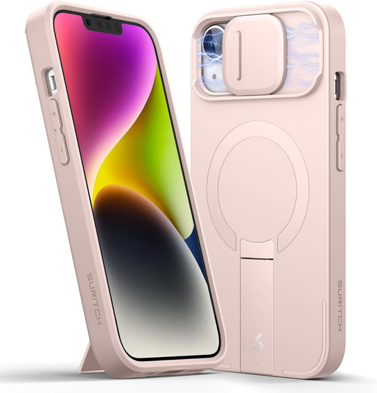 Чехол для iPhone 13/14 Suritch Shockproof, Suritch Shockproof, для MagSafe, розовый