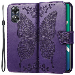 Откидной чехол для Oppo A17, Butterfly, фиолетовый