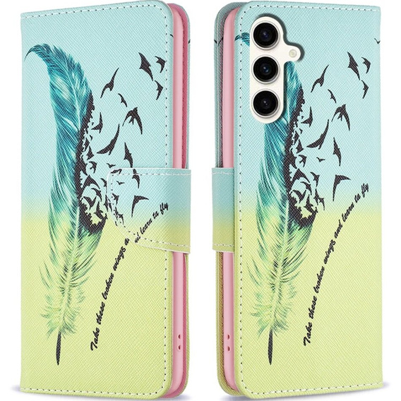 Чохол-книжка для Samsung Galaxy S23 FE, Wallet, Feather м'яти / жовтий