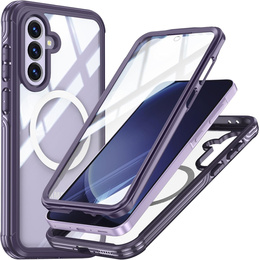 Чохол для Samsung Galaxy A36 / Samsung Galaxy A56, Shockproof, зі склом, для MagSafe, фіолетовий