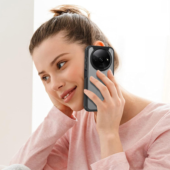 Чехол для Xiaomi Redmi A3, Fusion Hybrid, с защитой камеры, прозрачный / черный