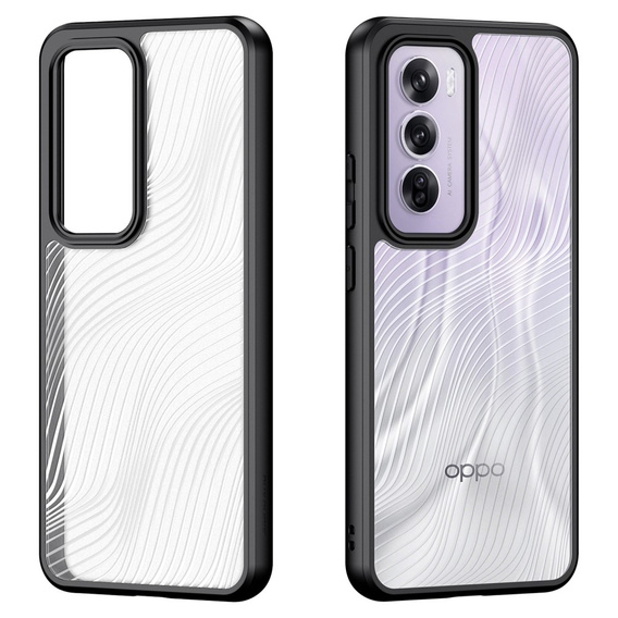 Чехол DuxDucis для Oppo Reno 12 Pro, Aimo case, прозрачный / черный