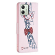 Откидной чехол для Motorola Moto G54 5G, Wallet, giraffe, розовый